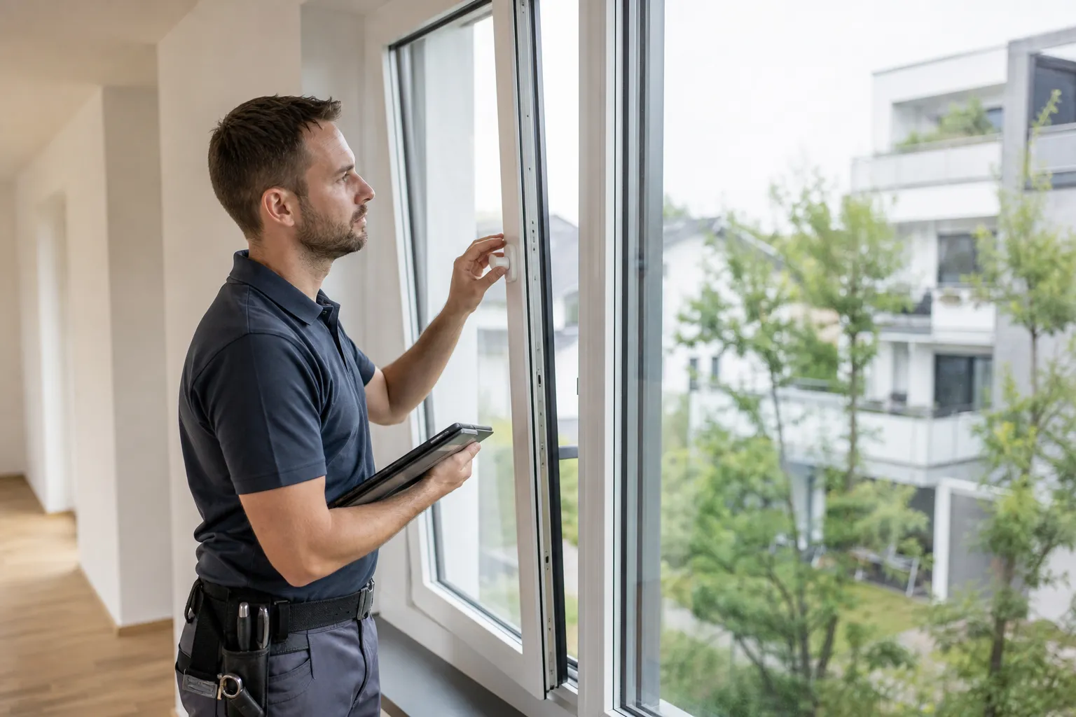 Test des fenetres et menuiseries lors d'une livraison VEFA dans le Val-d'Oise