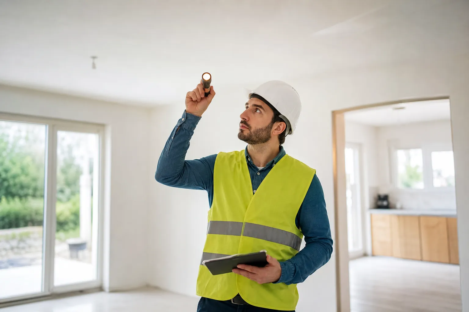 Expert en bâtiment Check my House accompagnant un couple lors d'une expertise avant achat immobilier dans le Val-d'Oise (95)