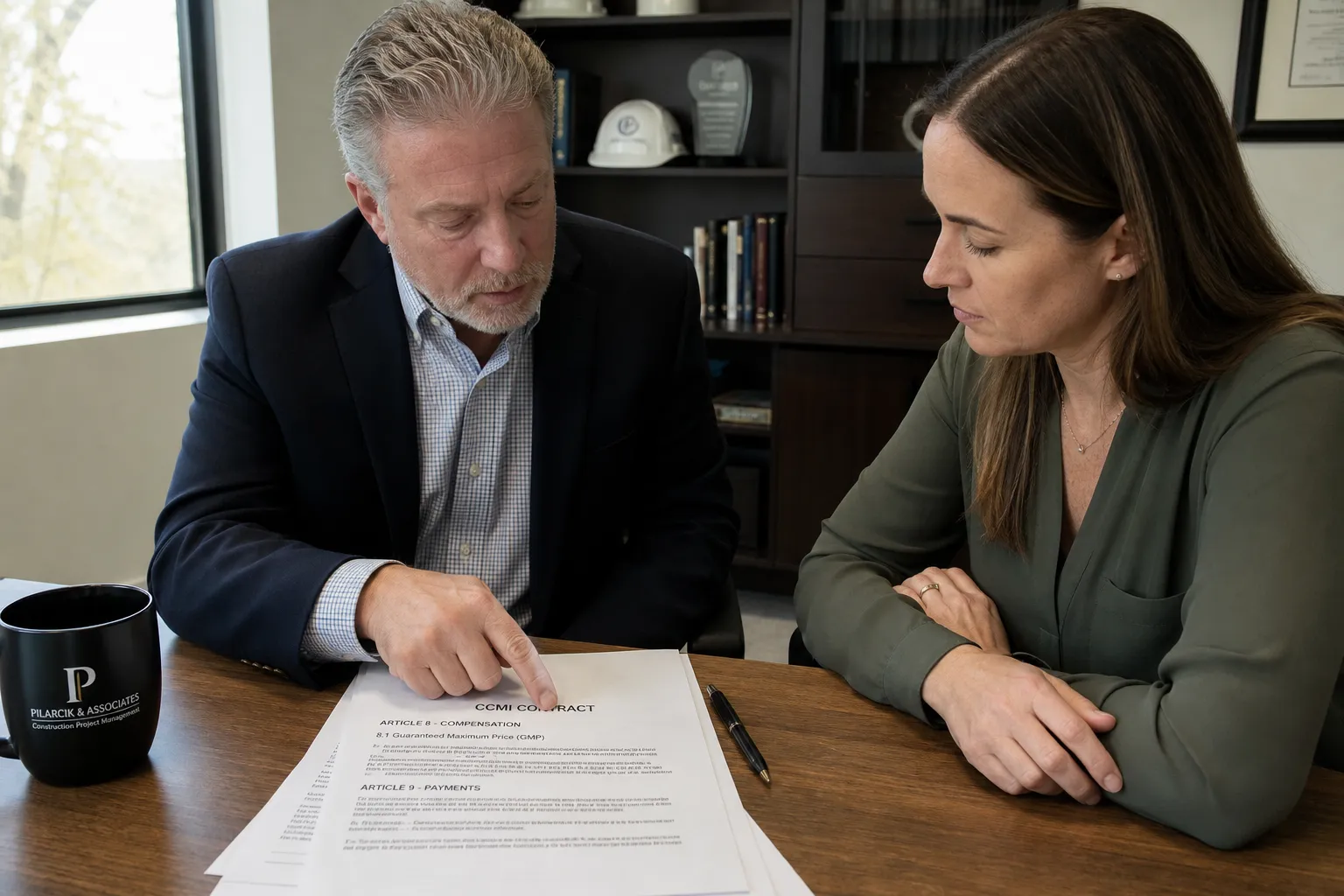 Expert relisant un contrat CCMI avant signature dans le Val-d'Oise