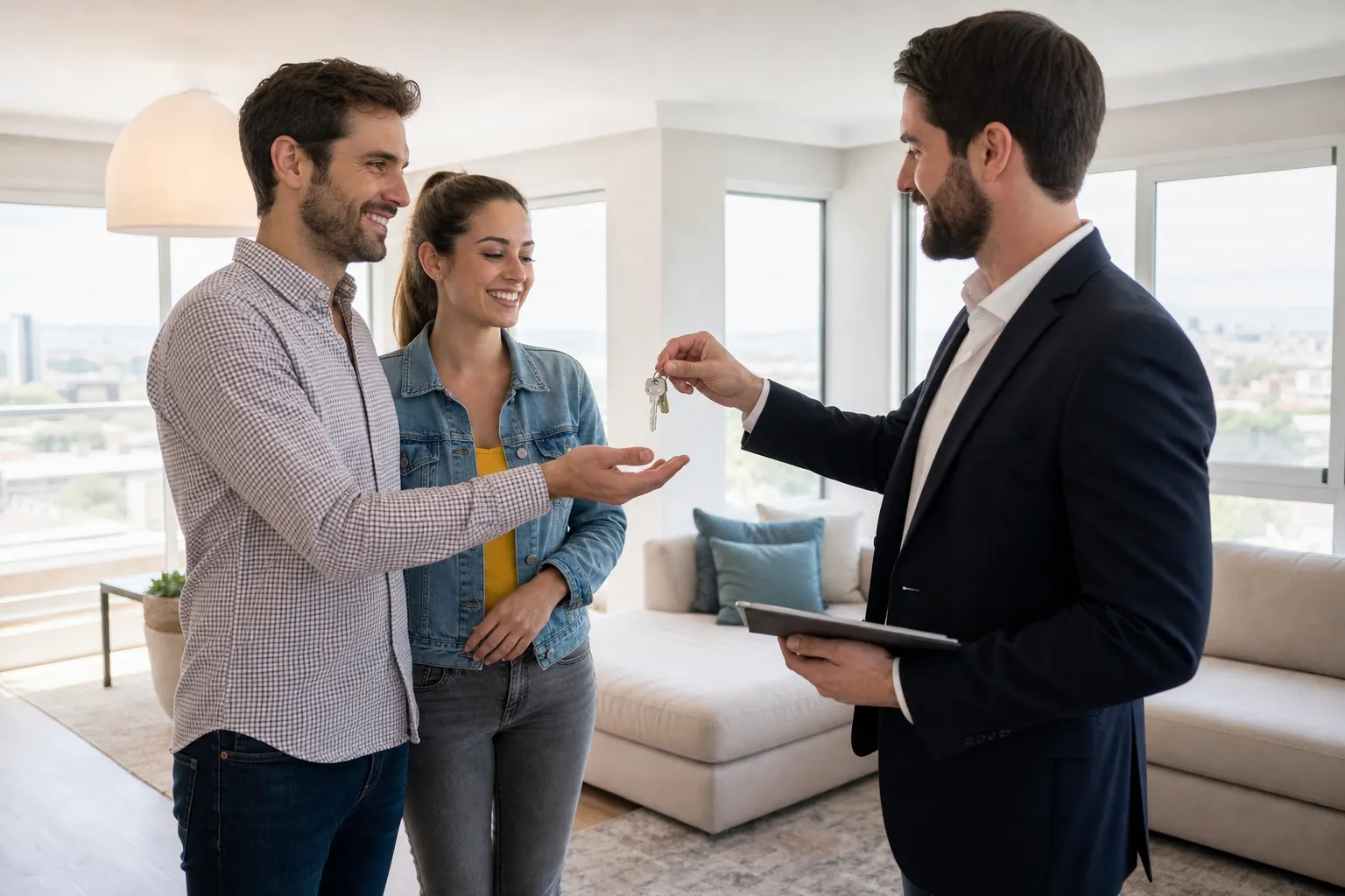 Remise des cles lors de la livraison d'un logement VEFA dans le Val-d'Oise