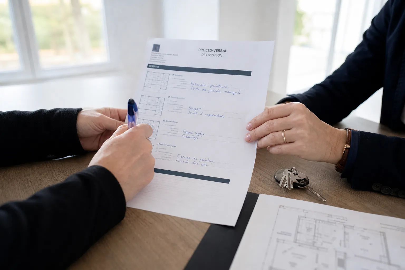 Redaction du proces-verbal de livraison VEFA et des reserves dans le Val-d'Oise