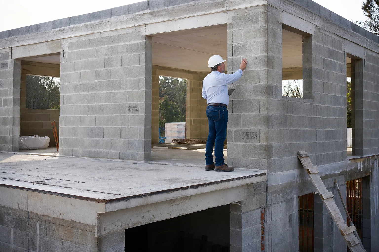 Visite de chantier CCMI au stade du gros oeuvre par un expert en batiment dans le Val-d'Oise (95)